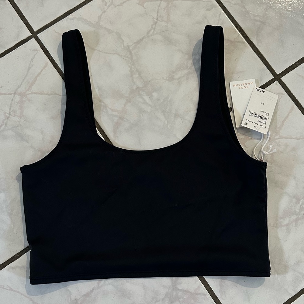 Good American black crop top